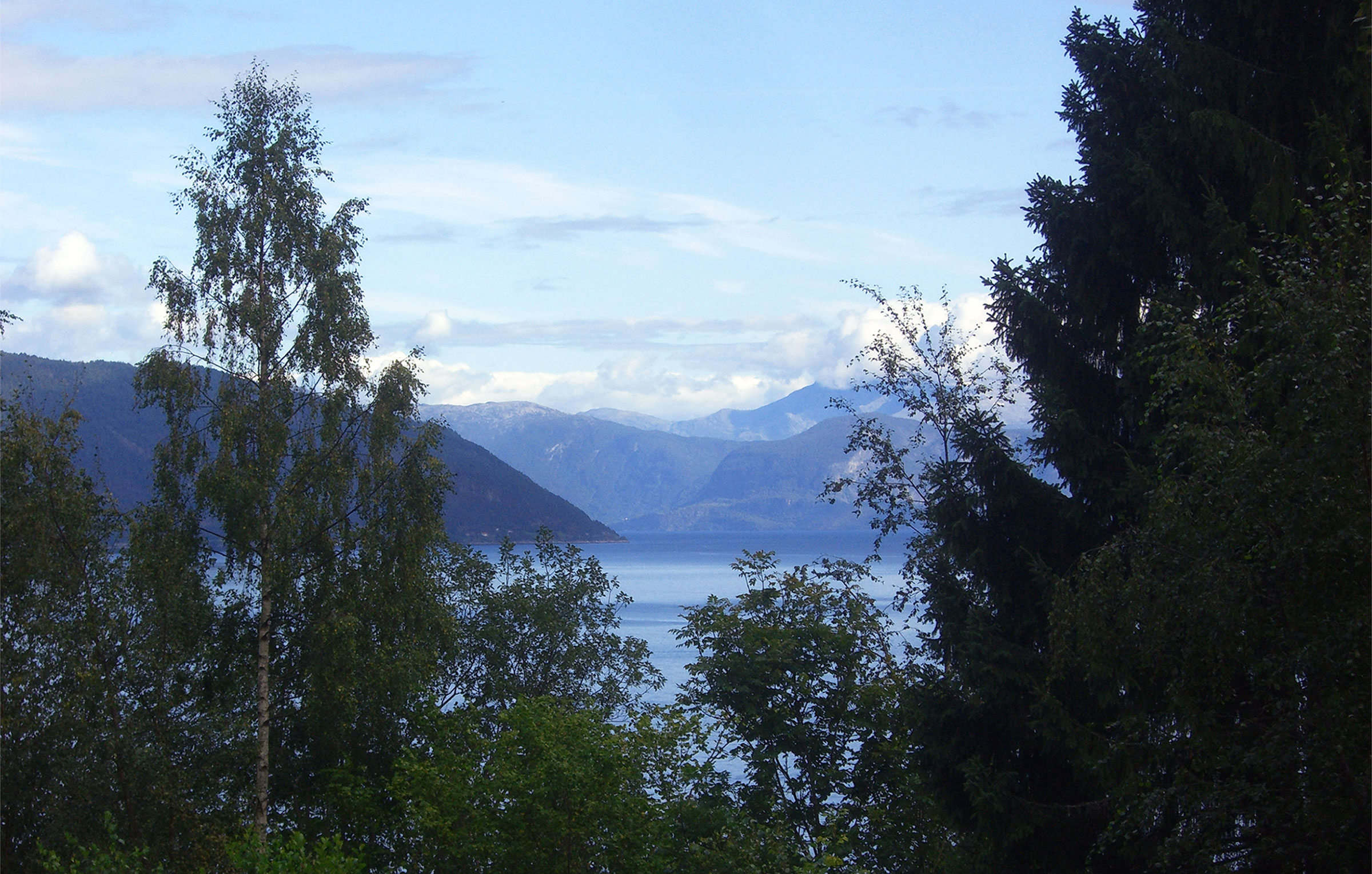 Looking down on a fjord.